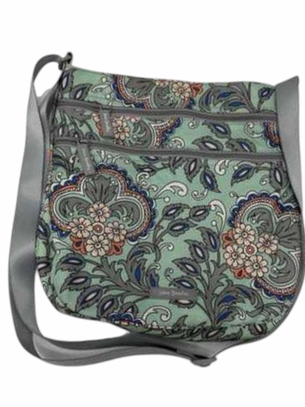 VERA BRADLEY Triple Zip Hipster Crossbody Bag Fan Flowers Retired Floral Print